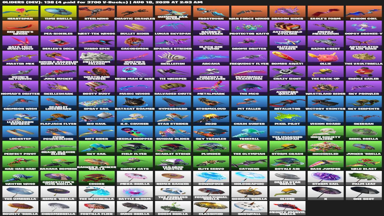 Diverse Fortnite Collection with 138 Unique Skins 🎭🖥