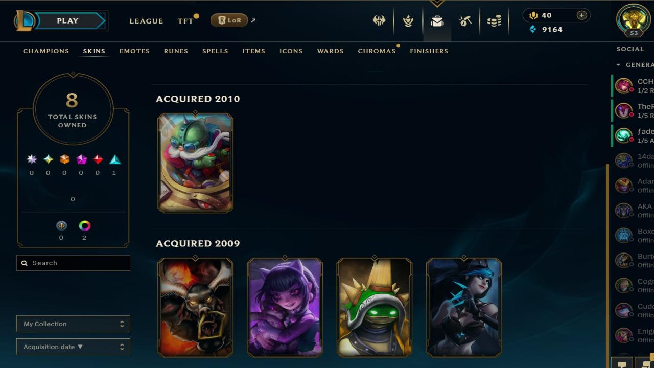 North America Account - Level 53, 38 Champions, 8 Skins, Unranked