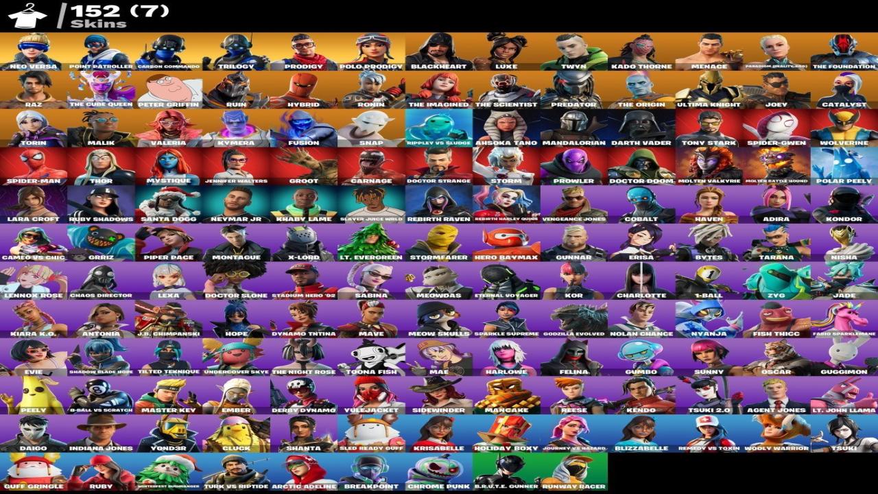 Impressive Collection of 152 Unique Skins for Battle Royale 🖥🎭