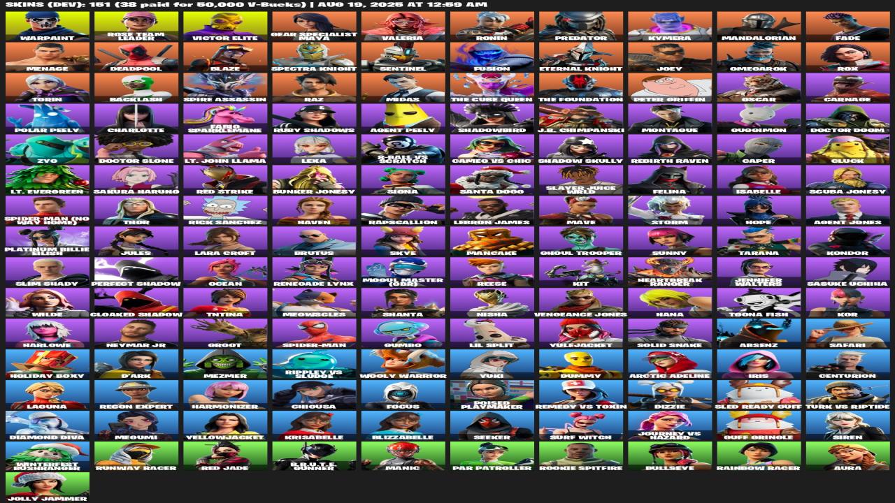 Diverse Collection with 151 Unique Skins for Battle Royale 🖥🎭