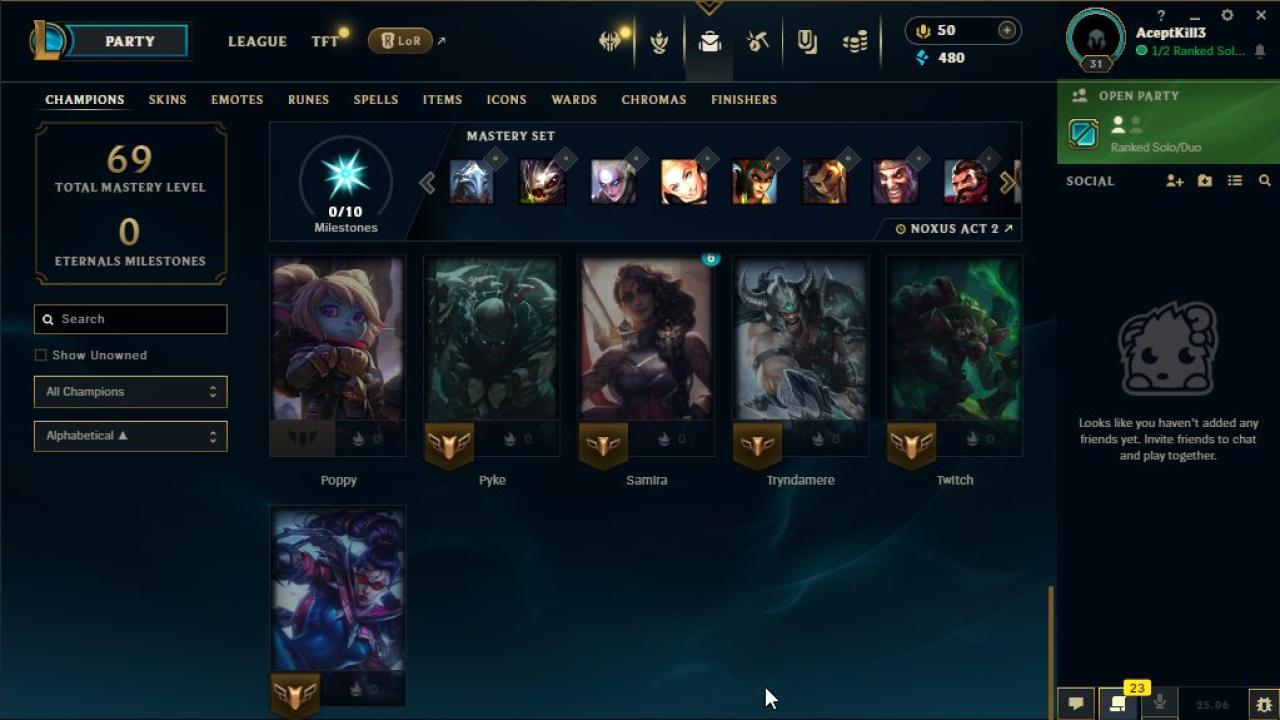 Silver Rank Account with 21 Champions and 5 Skins on EU West