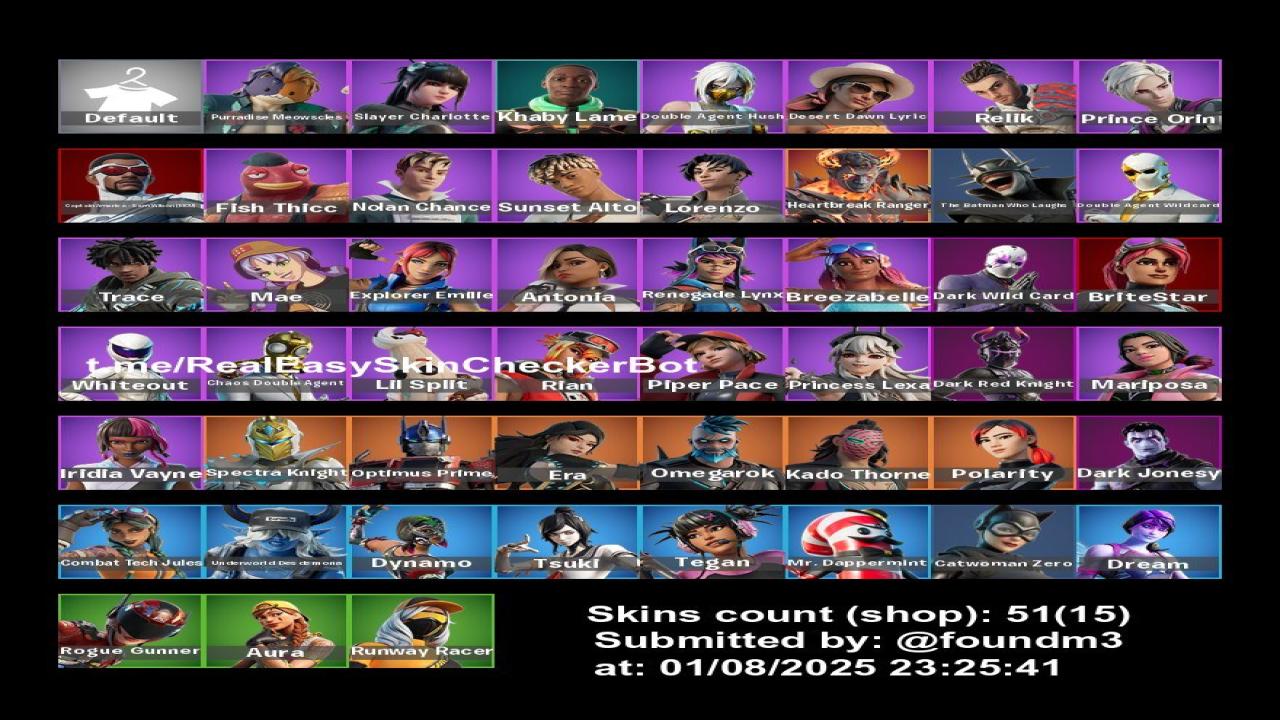 Diverse Fortnite Skins Collection on PC - 51 Unique Designs 🎭🖥