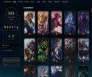 Diverse Collection with 170 Champions and 348 Skins