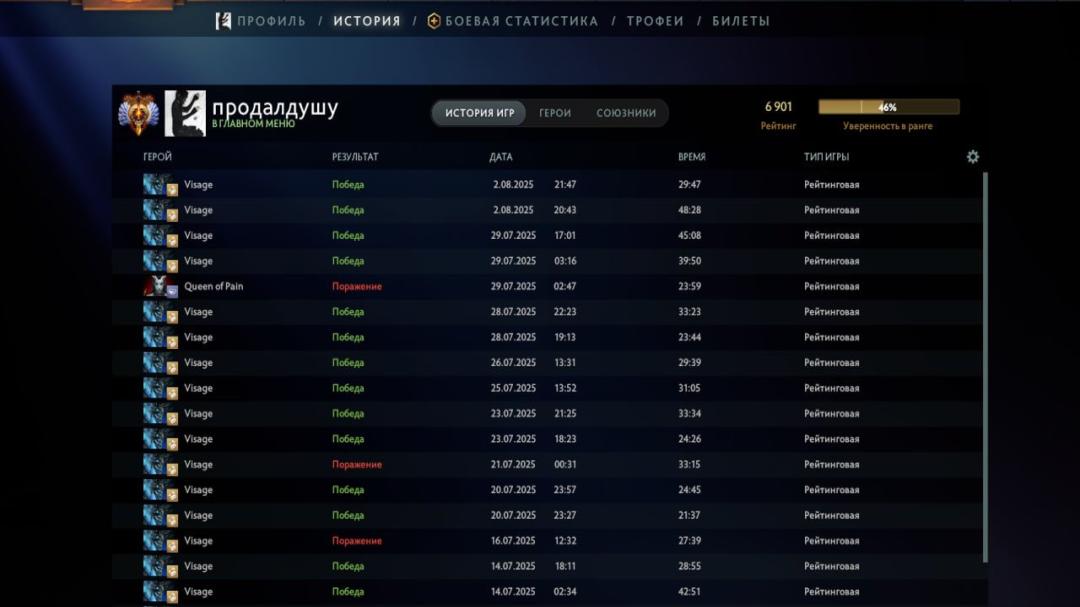 🏅 MMR 6900 | 🕒 3000 часов | 🛡 8000