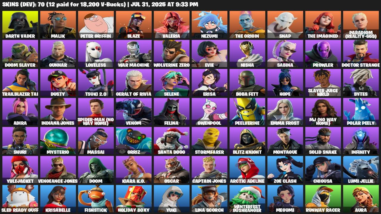 Уникальный аккаунт Fortnite с 70 скинами на ПК 🎭🖥