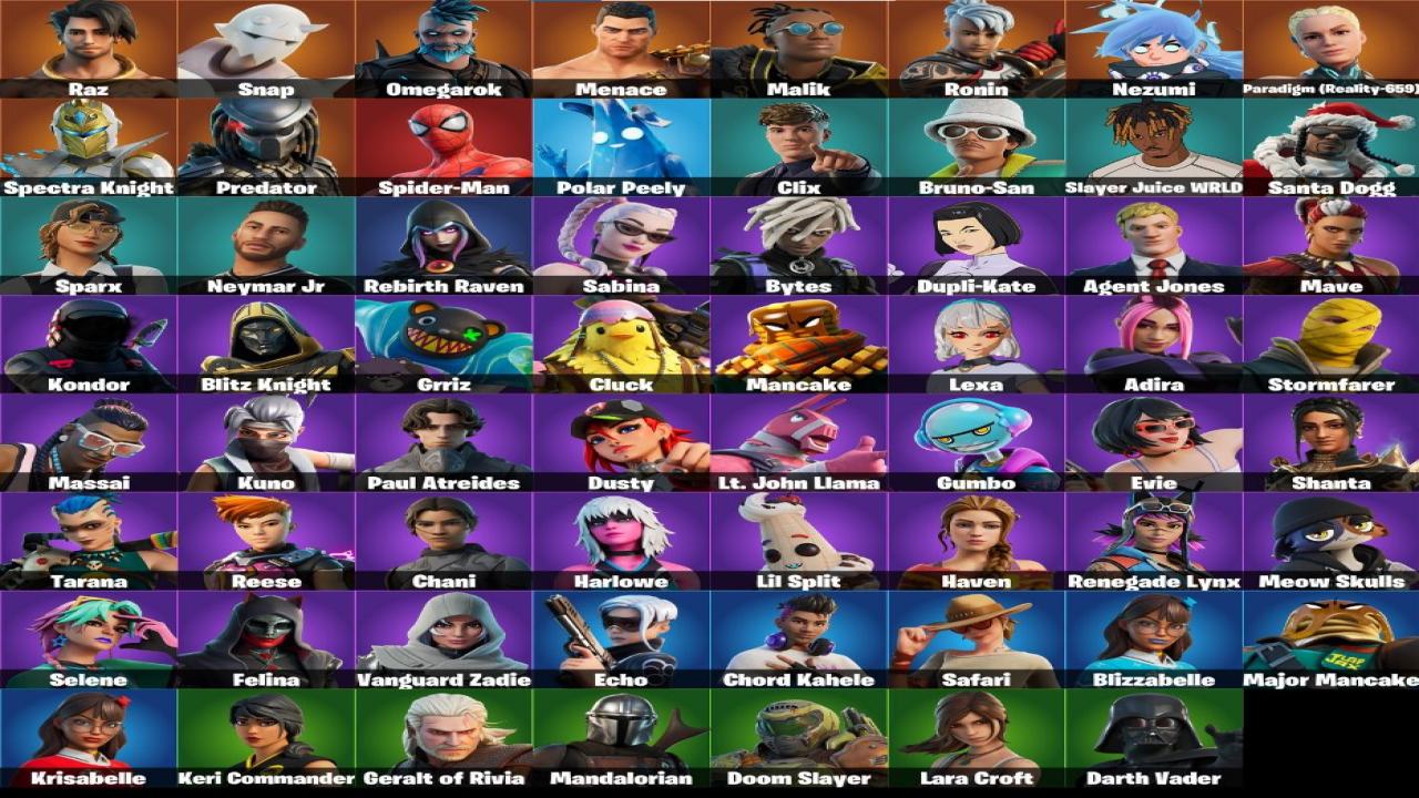 Разнообразие контента: 63 уникальных скина для Battle Royale на ПК
