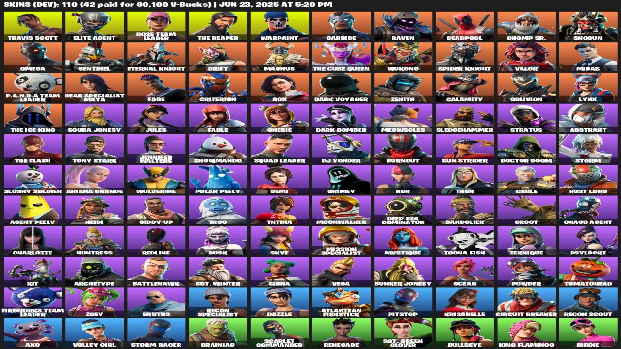 110 уникальных скинов для Battle Royale на ПК 🎭🖥