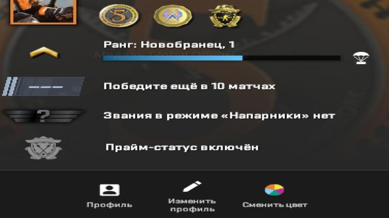 Prime аккаунт с 1 CS Rating и FACEIT ELO 1