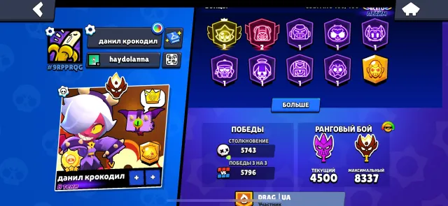 Top account with many Old skins, 65000 trophies, 106 brawlers