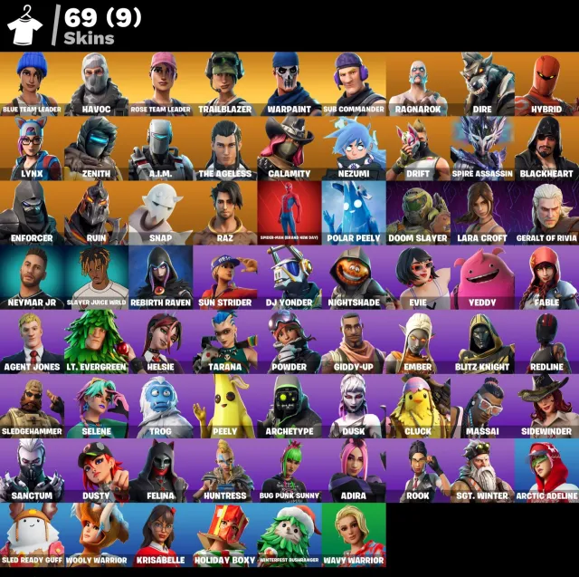 🔥 Fortnite Account | 36 Exclusives | 277 Wins | Level 1888, Продажа, скины 69