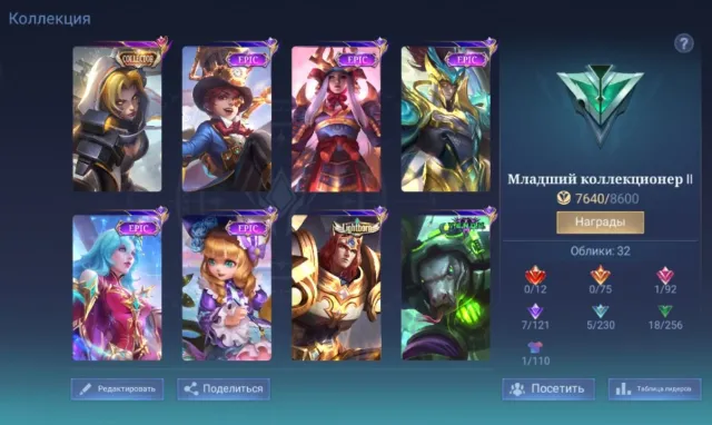 Epic I⭐3 Good stats⭐ Collector: Natalia, Lithgborn: Tigreal, Sale, Rank: Epic, Level: 20, Win rate: 53%, Heroes: 35, Skins: 36