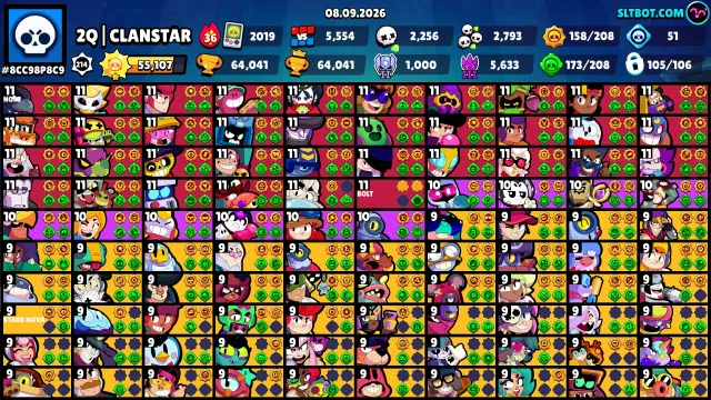 FAT ACCOUNT💎2 OLD BP💎102-9 LVL💎1BP+💎2019 YEAR💎RELINK, 64000 trophies, 105 brawlers, 28 primes