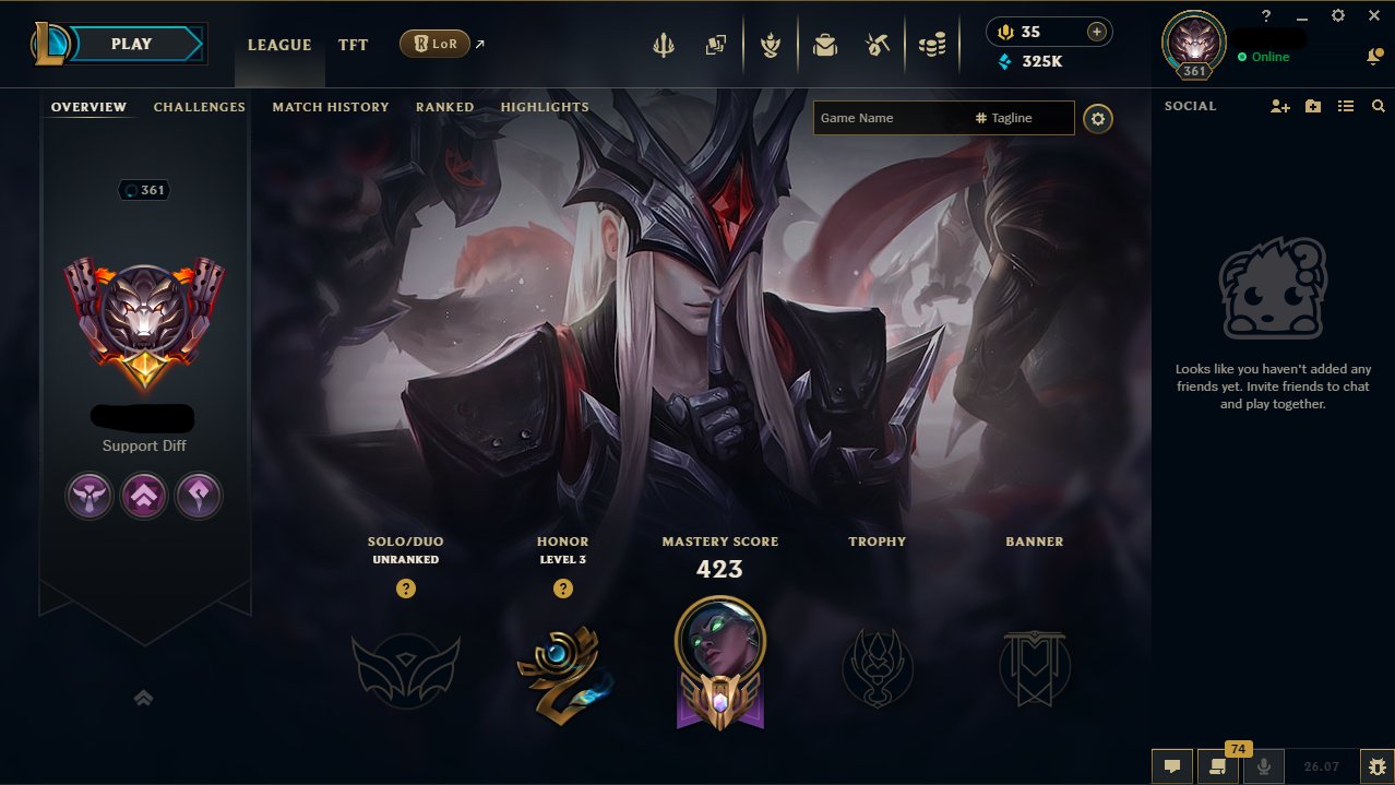 💤💜🟪 325K BE 🟪 361 LEVEL 🟪 MEGA BIG ACC 🟪21+104 SKIN 🟪 RANKED READY🟪 INSTANT DELIVERY 🟪💜💤, Sale, level 361, champions 54, skins 21, Unranked