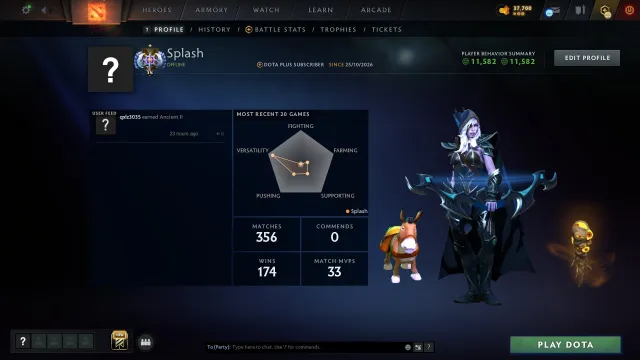 🌸 3855 ММР🌸 РОДНАЯ ПОЧТА, БЕЗ ПОКУПОК 🌸ГАРАНТИЯ ≽^•⩊•^≼, Продажа, 3855 MMR, 11582 порядочности, 11582 вежливости, 320 матчей, 205 часов