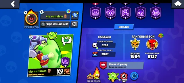 Full account all Buffs since 2020 100% guarantee, 105000 trophies, 104 brawlers, 85 primes