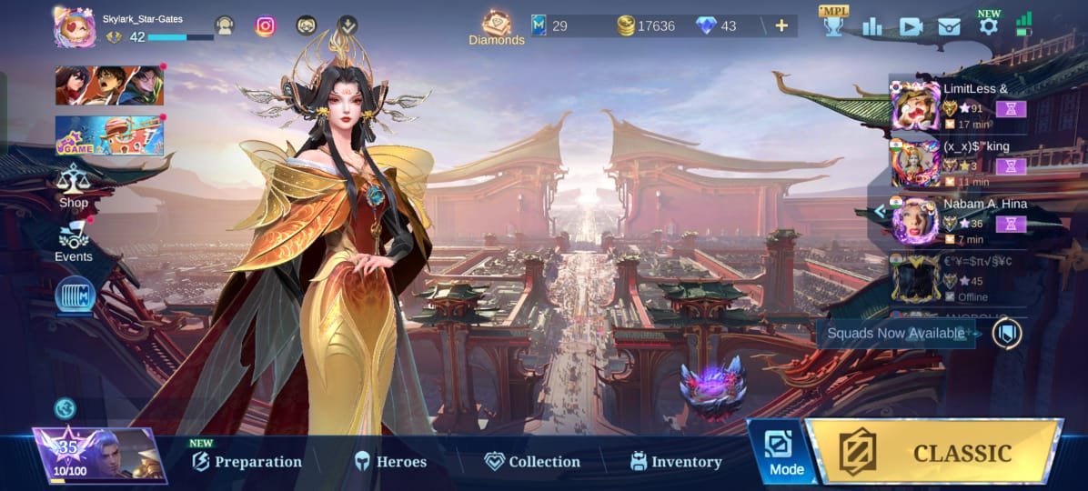 🟥⬛🛑K.F.O KARINA🛑⚫K.F.O DYRROTH🛑⚫SANRIO CHARACTERS FLORYN🛑⚫AMAZING RECALL🛑⚫190 MAGIC CORE🛑⬛🟥, Sale, Rank: Legend, Level: 42, Winrate: 51%, Heroes: 80, Skins: 212