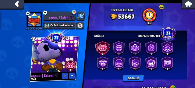 your day with my new one of these people are going through some time, trophies 53667, brawlers 1010, primes 27