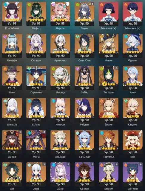 ░▒▓█ 🌺Особистий АККАУНТ🌸GENSHIN🌸ПОВНИЙ ДОСТУП🌸★ 60 AR - 80 5 ★🌸ZZZ 57 AR - 24 5★🌸HSR 70 AR - 46 5🌺█▓▒░, Будь-яка платформа, Пошта прив'язана, Люмін, Прокачаний, AR 60