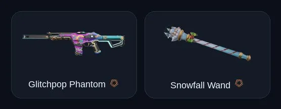 【 Snowfall Wand 】【 Prime / Reaver Vandal 】【 Glitchpop Phantom 】【 Origin Operator 】, Sale, Silver 3, Agents: 24, Skins: 44
