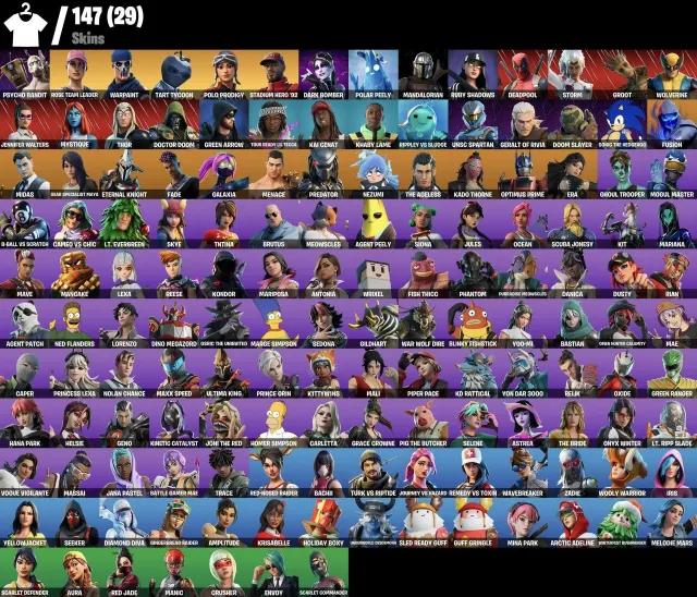 Selling personal account with full data re-linking, Sale, skins 147