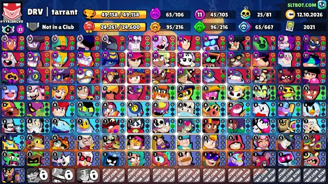 [•Firstmail•]🚀49,000🏆25 BUFFY⚡45 - 11x POWER💪MARTIAN LEAGUE🌝ODI LUMI🏮, 49000 trophies, 105 brawlers, 27 primes
