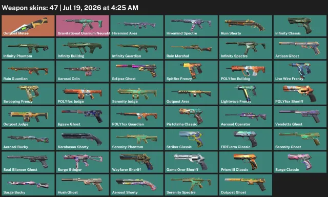 🟦AUTO-ISSUE🟦AP REGION🟦47 skin🟦1 knife🟦1140 RADIANT POINTS, Sale, Ranked unlocked, Agents: 23, Skins: 47