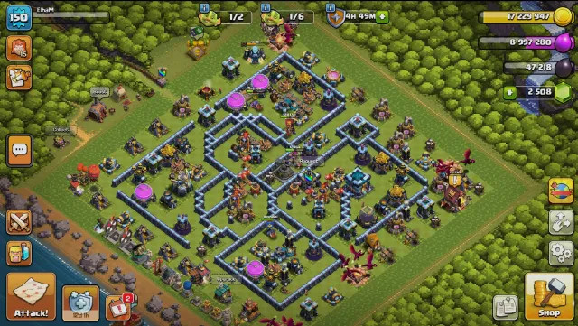 👑 TH13 FULL MAX (LVL 150) | HEROES 74/74/47/45/23 | 2500 GEMS | PIXEL SCENERY | 7 SKINS | 100% SAFE, 13 TH Родной Деревни, 9 TH Строителя