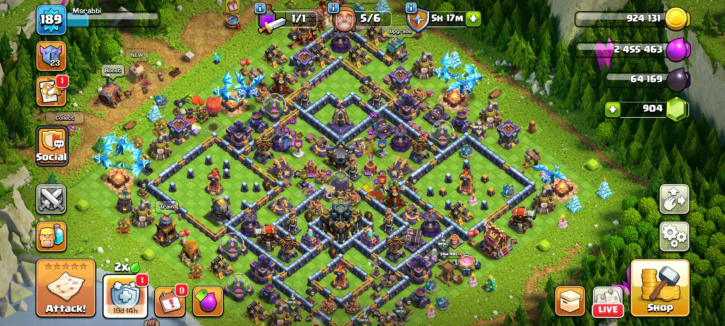 TH 17 Max~Heros-85/87/63/40~6× Hero Skin~Name Change Free~All Equipment~Connect To Buyer Mail, 17 TH Main Village, 8 TH Builder
