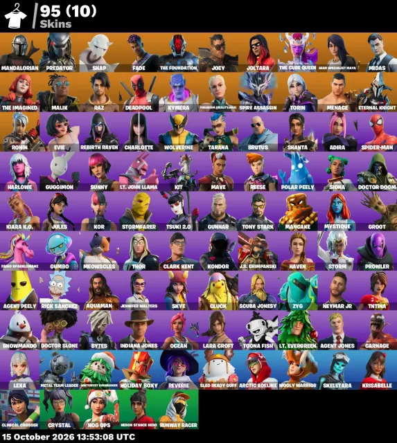 🔥 【FORTNITE】 💚 Lara Croft, Midas, Take The Elf, Neymar Jr, Mandalorian 💚 95 skins | 1832 level, Sale, skins 95