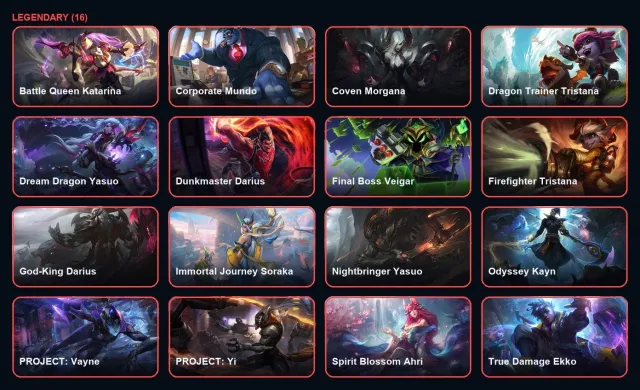 【 Spirit Guard Udyr 】【 Ann-Sivir-Sary / Prestige Katarina / Risen Legend Leblanc 】【 18 leg skins 】