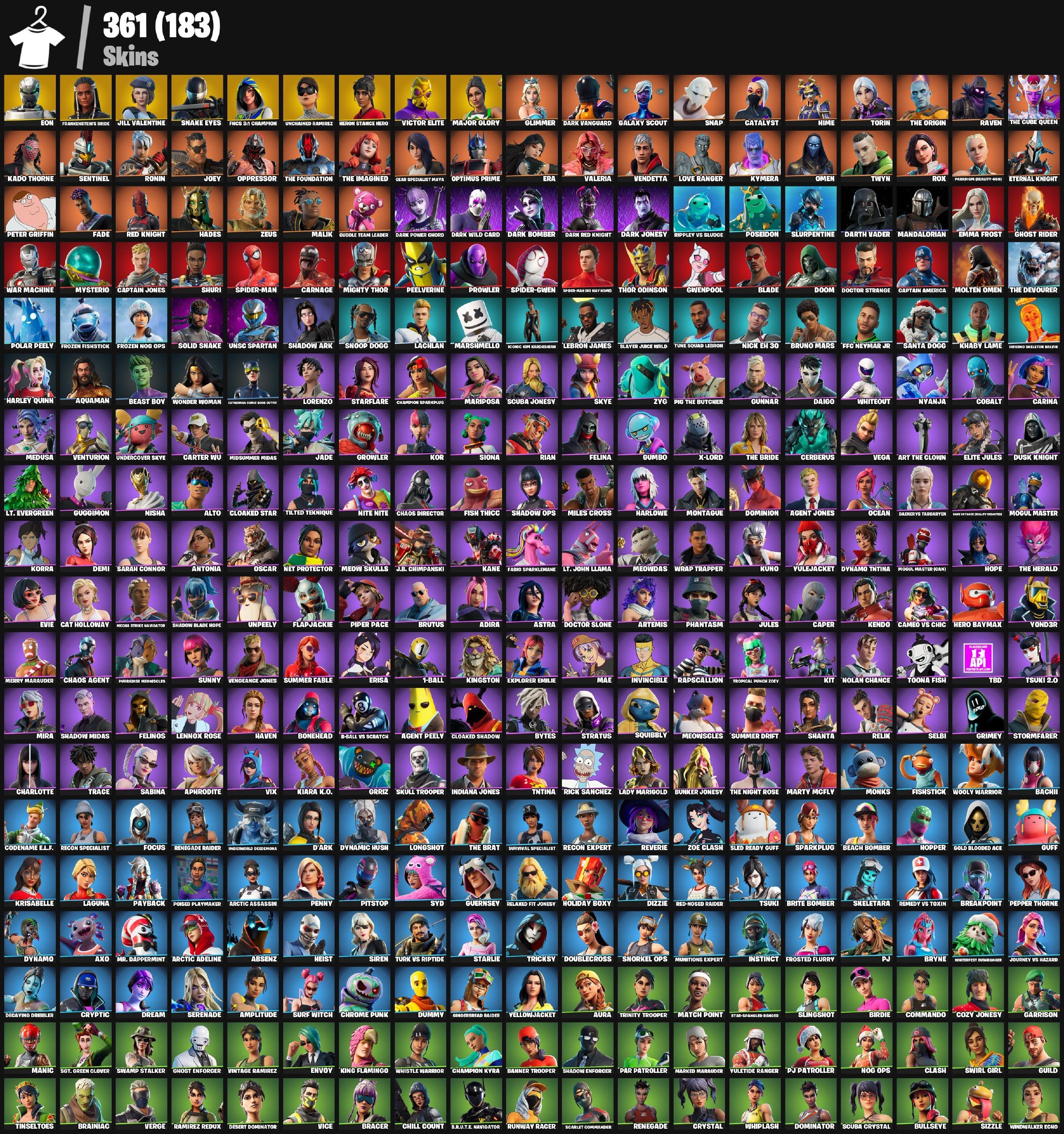 🟣 361 Skins 🟣 EON 🟣 Unchained Ramirez 🟣 Candy Axe 🟣 Full Access 🟣, Sale, skins 361