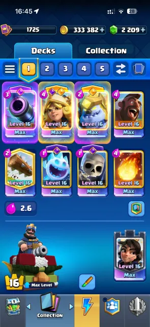 ВЫСОКОУРОВНЕВЫЙ АККАУНТ CLASH ROYALE НА ПРОДАЖУ, 31 арена, 60 уровень, 13000 кубков, 122 карты, 30 лег, Нет