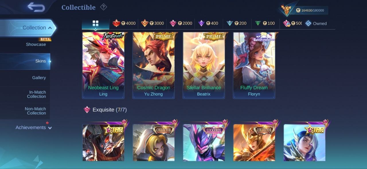 58⭐Mega💥Leg Alucard gusion🎯Kof Chou🔥Kof Valir🪴Vexena Asp🪴Neobest Ling🍄Prime 4Skins💠69 Deluxe✅, Sale, Rank: Mythic, Level: 87, Winrate: 50%, Heroes: 132, Skins: 491