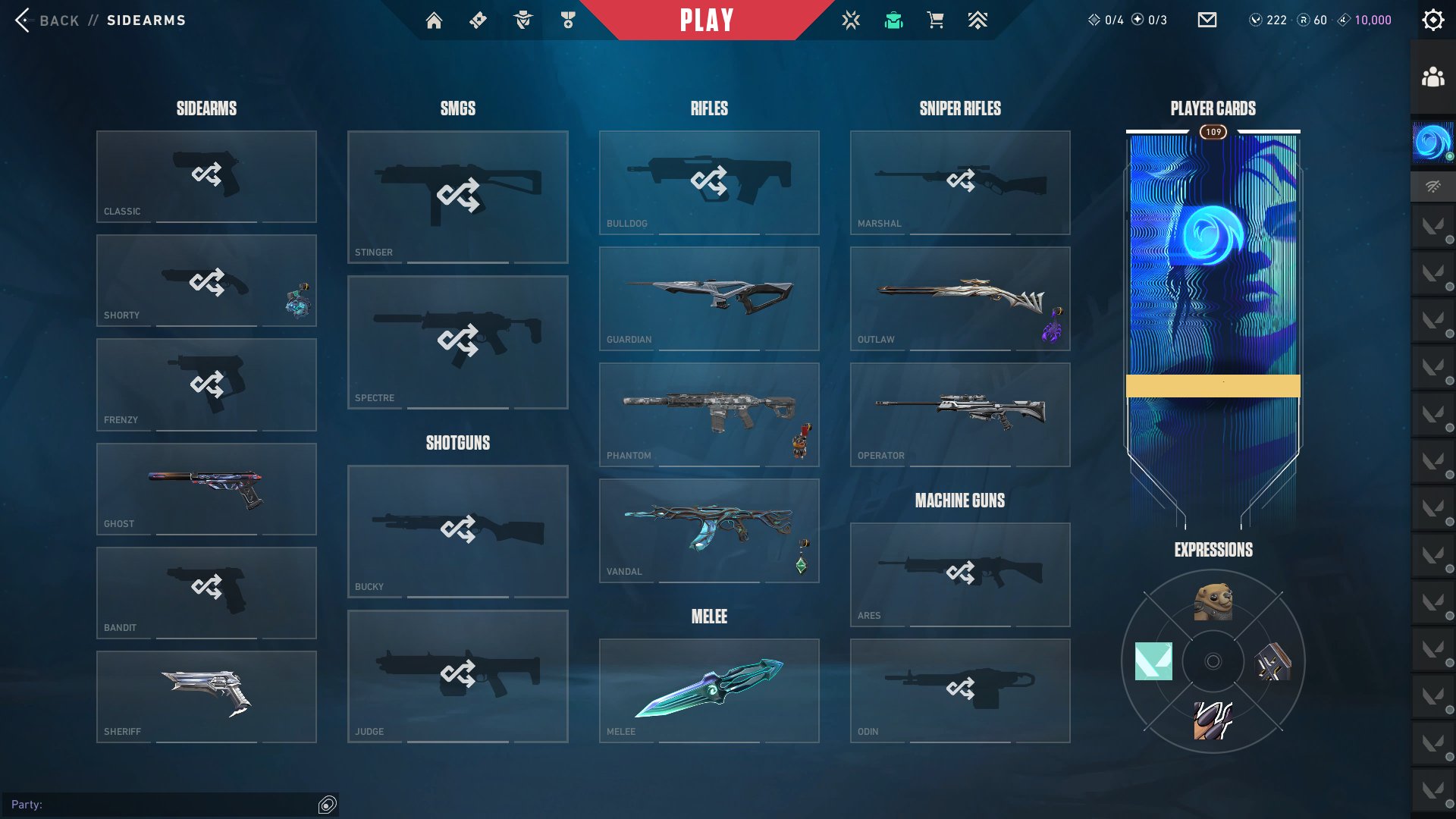 PERSONAL | ~47k VP spent | asc 3 peak | VCT 2026 Sigil & 5 Years Beta Knife | 4 Melees / 10 Vandals, Sale, Ascendant 1, Agents: 20, Skins: 20