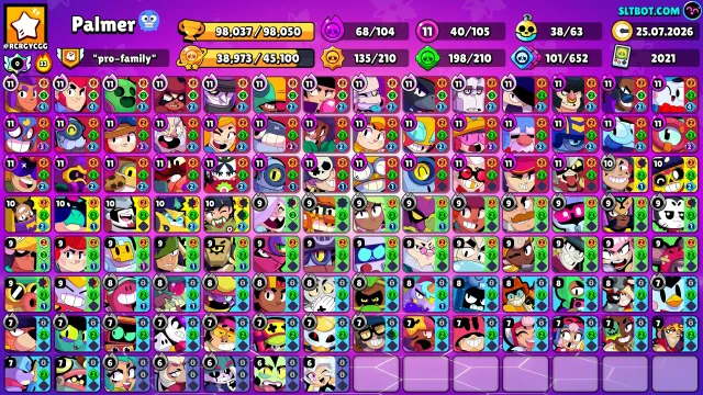 Saturnite Glory 2 | 40 - 11 forces | 2021 Account | The best account for pushing, trophies 10001, brawlers 105, primes 86