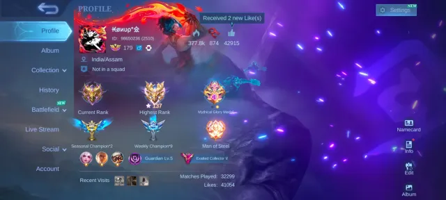 👑 Gusion — Legend 🎵 Granger — Collector 🥷 Hayabusa — 11:11 ⚡ Chou — STUN 🎁 Hayabusa — Event Box, Продажа, Ранг: Мифический Бессмертный, Уровень: 179, Процент побед: 70%, Герои: 133, Облики: 367