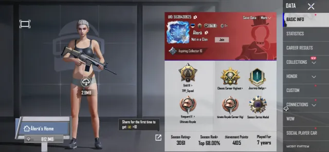 Pubg account for sale, Продажа, 56 уровень, Ранг: Золото, Нет мифик скинов, Нет прокачиваемых оружий, 1-4 килл чатов, Нет спорт каров
