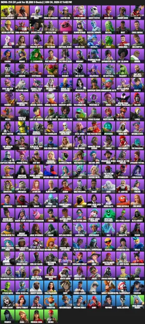 🫧 |217 СКИНОВ|☢️149 ТАНЕЦ☢️225 КИРКИ🫧СУММА СКИНОВ ~155.600 V-Баксов + Псих, много трайхард скинов, Продажа, скины 217