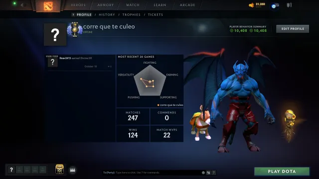 ❤️ 100% ГАРАНТИЯ 🖤 РОДНАЯ ПОЧТА ❤️ 5140 PTS 🖤 ВЫДАЧА ЗА 0.1 СЕКУНДУ, Продажа, 5140 MMR, 10408 порядочности, 10408 вежливости, 246 матчей, 289 часов