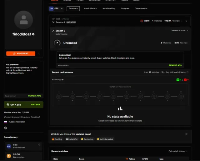 🖤 FACEIT 10 LVL 🖤 PRIME 🖤 REG 2021 1559 MATCHES 🖤 2081 ELO 🖤 VERIF+REVERIF 🖤 NATIVE MAIL 🖤 1000 FP, Sale, Inventory empty, Has PRIME, FACEIT, 1687 ELO, Registered: Yes