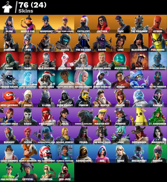 🌟 76 SKINS 🌟 Glow 🌟 WORLD CUP 🌟 The Prisoner 🌟 Fade 🌟 Raven 🌟 Arachne 🌟 Ruin / 650 VB, Sale, skins 76