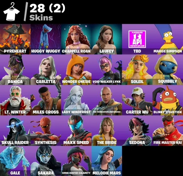 🌺34 skins 🌺41 picks🌺Pyreheart|Huggy Wuggy|Chappell Roan|Laufey|Exalted Ice King|Marge Simpson|Danica, Sale, skins 34