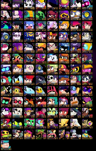 |🏆 62K TROPHIES 🏆➕ 👤 105 BRAWLERS 👤➕🏅 28 PRIMES 🏅➕🎨 397 SKINS 🎨➕💎 31K+ GEMS IN SKINS 💎|, 62000 trophies, 105 brawlers, 28 primes