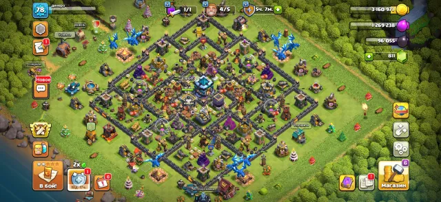 76lvl, 13 тх, 46/38/19/20/2, акк 22 года, 5 рабов, 3 эпик снаряги,661 медаль лвк, с почтой, 13 TH Родной Деревни, 4 TH Строителя