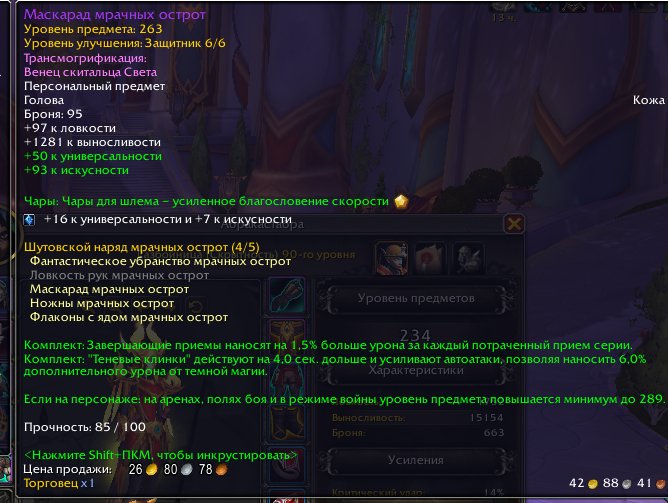 WoW Midnight Epic Edition - Full PvP Set Rogue 90 lvl, 80 level, Night Elf, Rogue