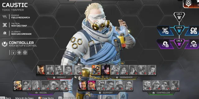 🔥 ⎛⎝SEASON 30 SPLIT 2⎠⎞ - GOLD 4 | CAUSTIC SKIN | 12 APEX PACKS | Fresh, Золото, 25 уровень, Реликвия: Нет