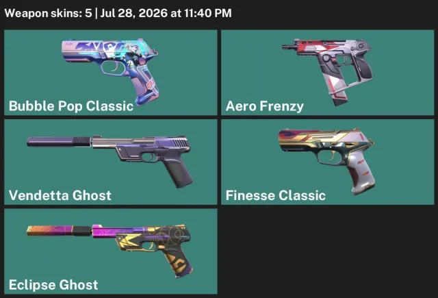 АP | 5 skins | 17 agent | Bubble Pop Classic, Sale, Ranked unlocked, Agents: 17, Skins: 5