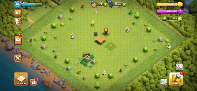 th1 with clan castle, 1 TH Home Village, 1 TH Builder Base