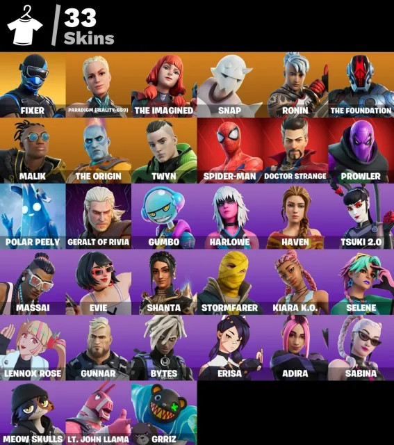 [PC/XBOX/PSN] Fortnite Account | 33 Skins | LVL 795 | 7 Exclusives, Продажа, скины 33