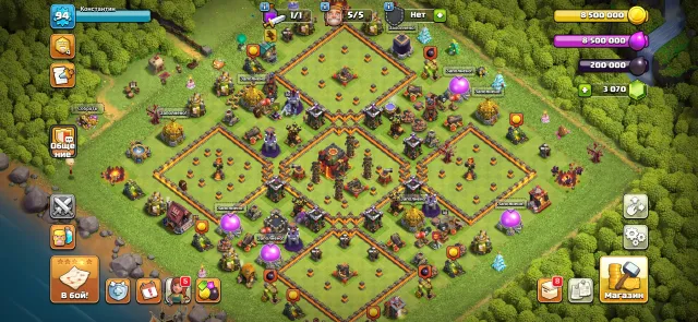 Clash of clans || 10 ТХ || Лучший аккаунт., 10 TH Main Village, 5 TH Builder